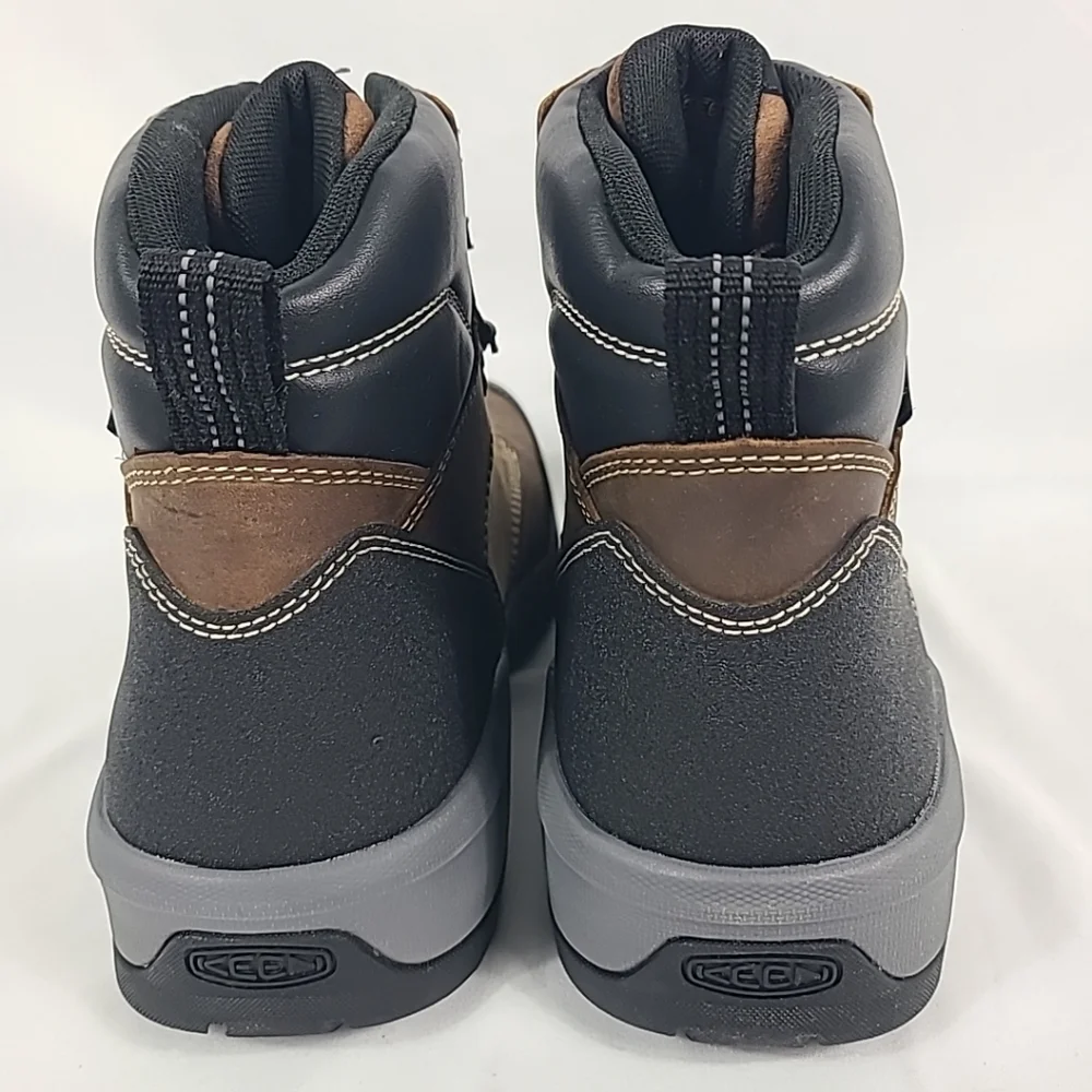 NEW Keen Utility Men Evanston 6in WP CT Bison/Black Leather Work Boots Sz 10.5D